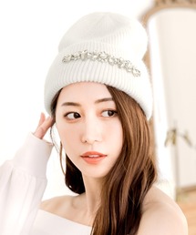 JULIA BOUTIQUE（ジュリアブティック）の「ビジュー付きニットキャップ（ニットキャップ/ビーニー）」