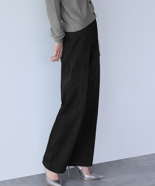 LOWO（ロワ）の「ハイウエストストレートデニムパンツ（デニムパンツ・レディース・ブルー/ブラック・L/M/S）」の7枚目の写真