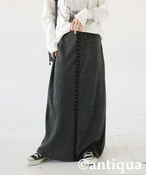 antiqua(アンティカ)の「ホックニットスカート(スカート・レディース・ブルー/チャコールグレー・ONESIZE)」の6枚目の写真