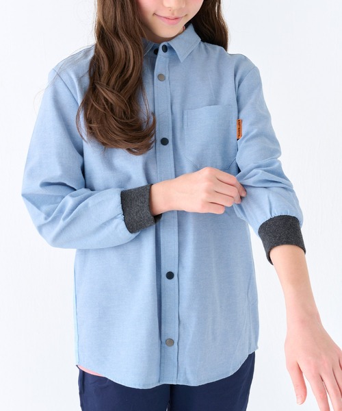 KRIFF MAYER Kid's Collection（クリフメイヤーキッズコレクション）の「ハッピーシャツ（シャツ/ブラウス・キッズ・ネイビー/オフホワイト/サックスブルー/グレー・150/140/130/120/170/160）」の10枚目の写真