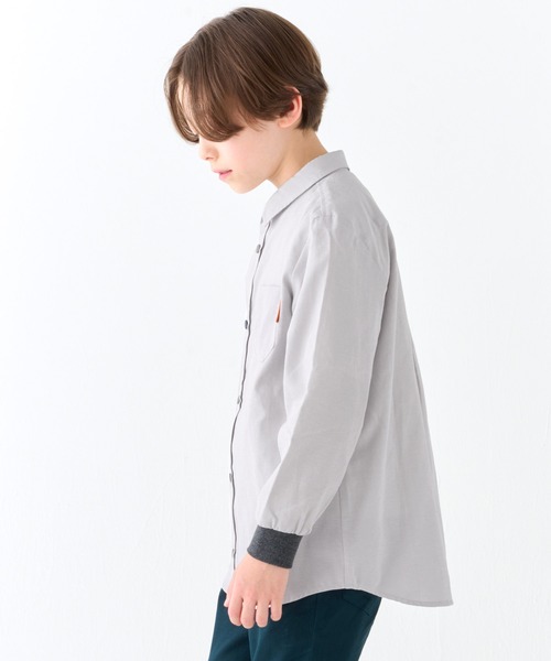 KRIFF MAYER Kid's Collection（クリフメイヤーキッズコレクション）の「ハッピーシャツ（シャツ/ブラウス・キッズ・ネイビー/オフホワイト/サックスブルー/グレー・150/140/130/120/170/160）」の7枚目の写真