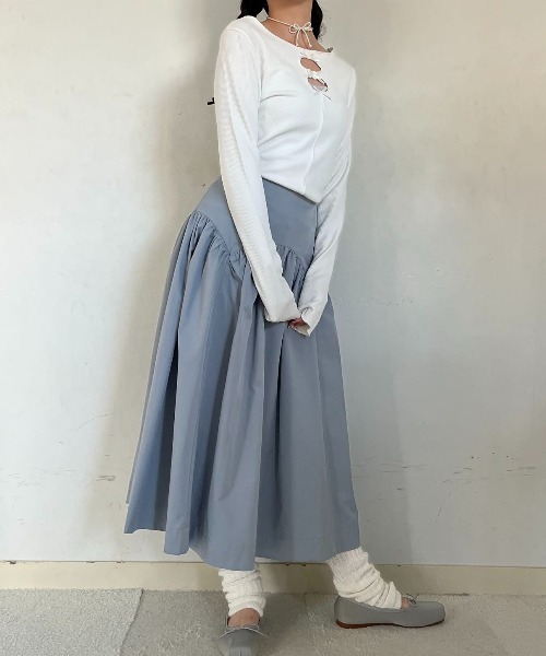 tシャツ CUTWORK RIBON  TOPS/カットワークリボントップス レディース CUTWORK RIBON TOPS/カットワークリボントップス（Tシャツ