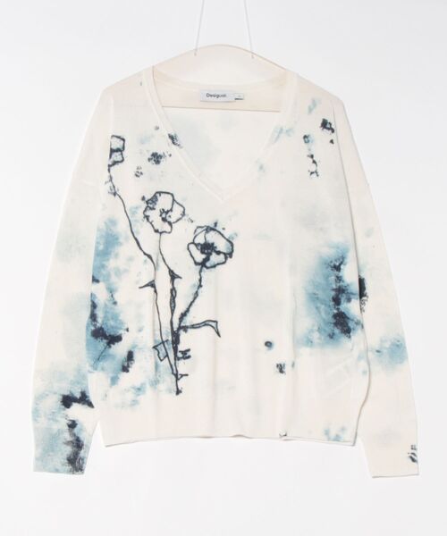 Desigual（デシグアル）の「ポピー柄のセーター（ニット/セーター・レディース・ホワイト・XS/S/M/L/XL）」の7枚目の写真