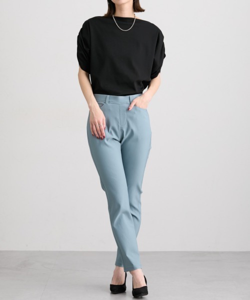 nissen(ニッセン)の「綿100%オフショルダートップス(Tシャツ/カットソー・レディース・ブラック/杢グレー/ミント・LL/L/M/S)」の11枚目の写真