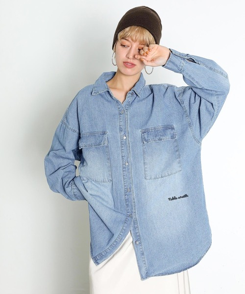 刺しゅう入り デニムシャツ ジャケット（その他トップス）｜en CAnAF（エンカナフ）