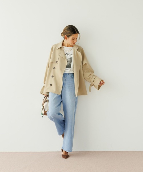 BAYFLOW（ベイフロー）の「[シルキータッチの肌触り]アソートロゴロングスリーブT（Tシャツ/カットソー・レディース・カーキ/ブラック/ベージュ/オフホワイト・MEDIUM/SMALL）」の13枚目の写真