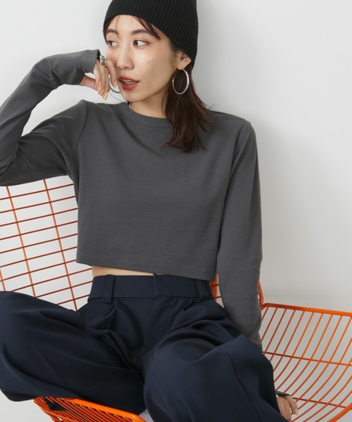 アンティローザ最新作即完売トップス セール】フライスクロップドプルオーバー（Tシャツ/カットソー
