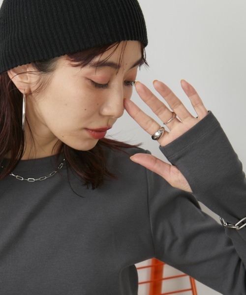 Auntie Rosa Holiday(アンティローザホリデー)の「フライスクロップドプルオーバー(Tシャツ/カットソー・レディース・チャコールグレー/ブラック/オフホワイト・FREE)」の11枚目の写真