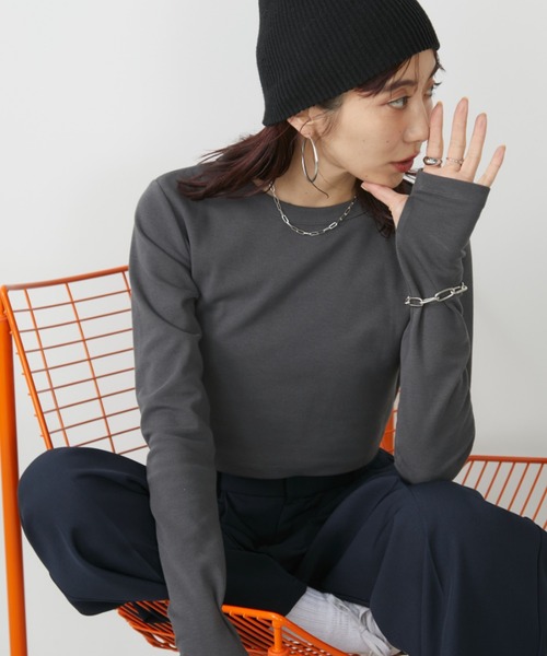 Auntie Rosa Holiday(アンティローザホリデー)の「フライスクロップドプルオーバー(Tシャツ/カットソー・レディース・チャコールグレー/ブラック/オフホワイト・FREE)」の14枚目の写真