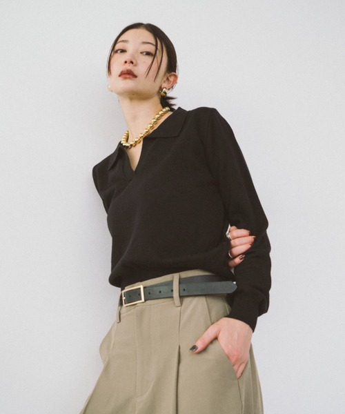 ポロカラーコンパクトニット（ニット/セーター）｜HANNE（アン）