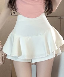 【Jasmine】ウエスト切り替えフレアミニスカート