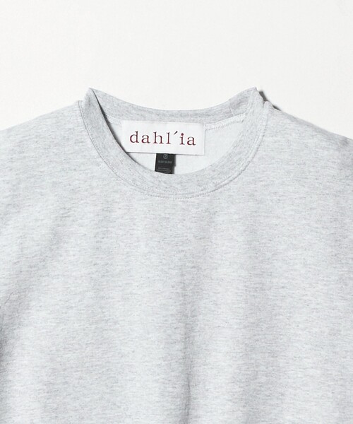dahl'ia　ダリア　フリルスリーブ スウェット　ダークグレー dahl'ia＞フリルスリーブ スウェット（Tシャツ/カットソー