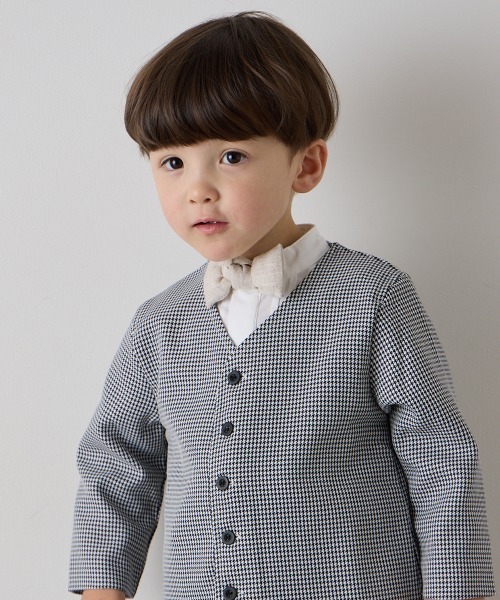 riziere（リジェール）の「リネン蝶ネクタイ（ボタン取り外しシャツ対応）（蝶ネクタイ・キッズ・ブラウン/ピンクベージュ/ナチュラル・FREE）」の14枚目の写真