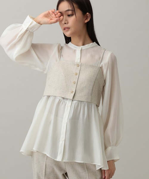 GLOBAL WORK（グローバルワーク）の「MATINEE LINE/カセットアップビスチェ/282514（ベスト・レディース・ライトベージュ/モカ/グレー・LARGE/MEDIUM）」の3枚目の写真