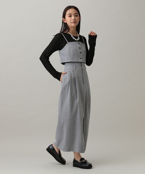 GLOBAL WORK（グローバルワーク）の「MATINEE LINE/カセットアップビスチェ/282514（ベスト・レディース・ライトベージュ/モカ/グレー・LARGE/MEDIUM）」の6枚目の写真