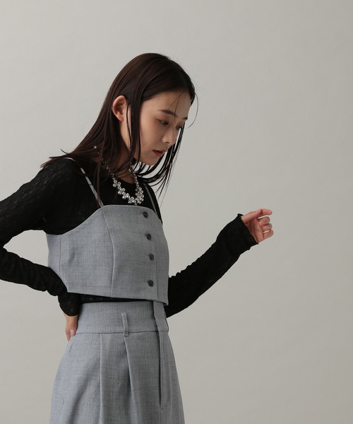 GLOBAL WORK（グローバルワーク）の「MATINEE LINE/カセットアップビスチェ/282514（ベスト・レディース・ライトベージュ/モカ/グレー・LARGE/MEDIUM）」の11枚目の写真