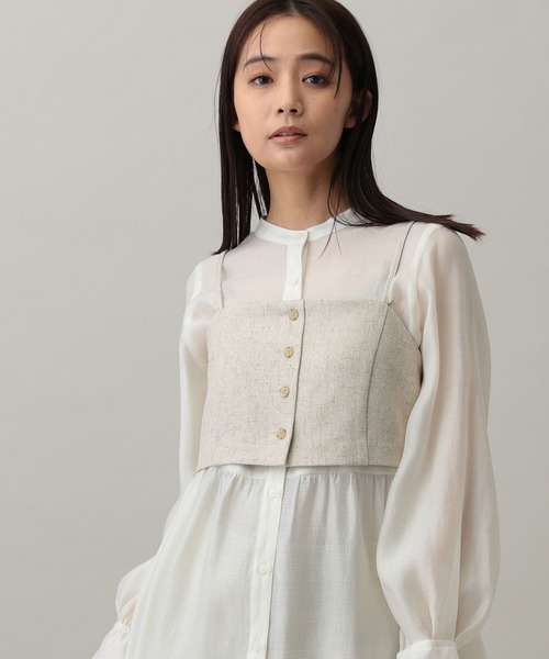 GLOBAL WORK（グローバルワーク）の「MATINEE LINE/カセットアップビスチェ/282514（ベスト・レディース・ライトベージュ/モカ/グレー・LARGE/MEDIUM）」の16枚目の写真