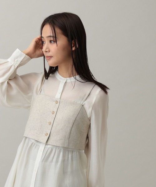 GLOBAL WORK（グローバルワーク）の「MATINEE LINE/カセットアップビスチェ/282514（ベスト・レディース・ライトベージュ/モカ/グレー・LARGE/MEDIUM）」の18枚目の写真
