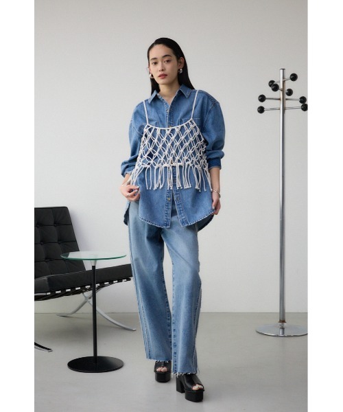 AZUL by moussy（アズールバイマウジー）の「マクラメキャミソール（キャミソール・レディース・アイボリー/ブラック・FREE）」の17枚目の写真