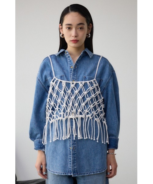 AZUL by moussy（アズールバイマウジー）の「マクラメキャミソール（キャミソール・レディース・アイボリー/ブラック・FREE）」の18枚目の写真