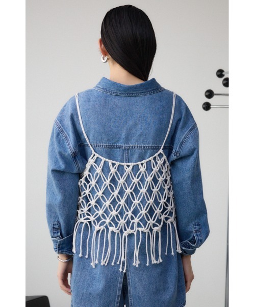 AZUL by moussy（アズールバイマウジー）の「マクラメキャミソール（キャミソール・レディース・アイボリー/ブラック・FREE）」の20枚目の写真