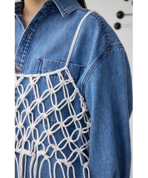 AZUL by moussy（アズールバイマウジー）の「マクラメキャミソール（キャミソール・レディース・アイボリー/ブラック・FREE）」の10枚目の写真