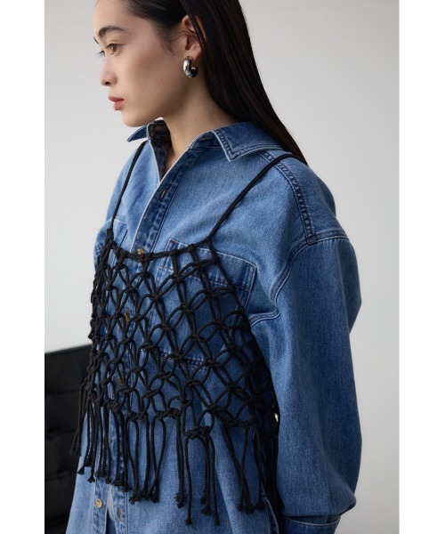 AZUL by moussy（アズールバイマウジー）の「マクラメキャミソール（キャミソール・レディース・アイボリー/ブラック・FREE）」の13枚目の写真