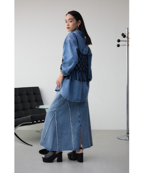 AZUL by moussy（アズールバイマウジー）の「マクラメキャミソール（キャミソール・レディース・アイボリー/ブラック・FREE）」の15枚目の写真