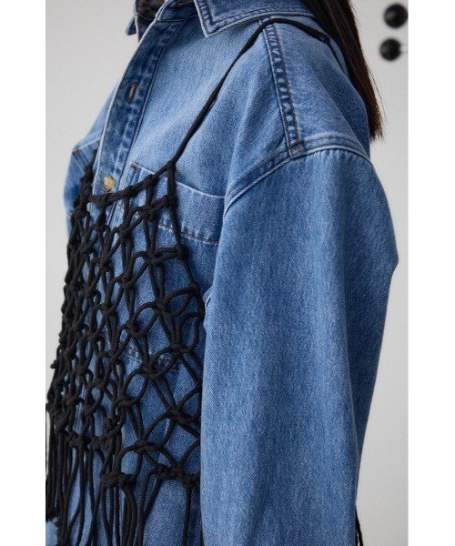 AZUL by moussy（アズールバイマウジー）の「マクラメキャミソール（キャミソール・レディース・アイボリー/ブラック・FREE）」の8枚目の写真