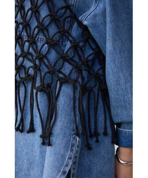 AZUL by moussy（アズールバイマウジー）の「マクラメキャミソール（キャミソール・レディース・アイボリー/ブラック・FREE）」の9枚目の写真