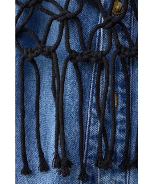 AZUL by moussy（アズールバイマウジー）の「マクラメキャミソール（キャミソール・レディース・アイボリー/ブラック・FREE）」の3枚目の写真