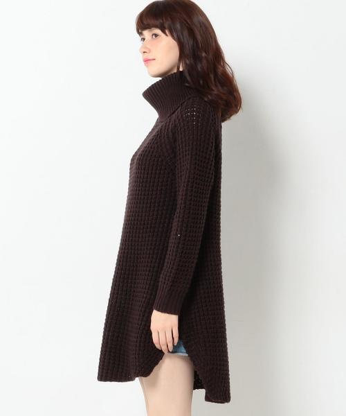 Another Edition（アナザーエディション）の「ローゲージワッフルワンピース/AEBC AC/W LGG ワッフル OP◆（ワンピース・レディース・グレー/オフホワイト/ブラウン・フリー）」の15枚目の写真