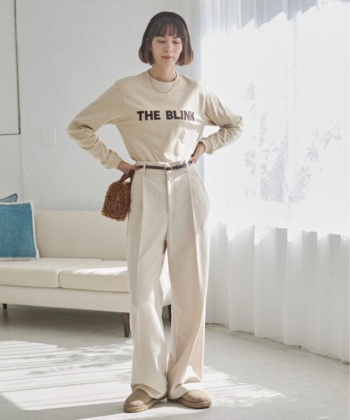 ANGIE(アンジー)の「ハイウエスト センタープレス スラックスパンツ(スラックス・レディース・杢グレー/ブラック/アイボリー・LARGE/MEDIUM/SMALL)」の2枚目の写真