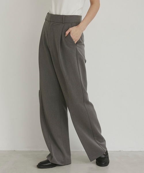 ANGIE(アンジー)の「ハイウエスト センタープレス スラックスパンツ(スラックス・レディース・杢グレー/ブラック/アイボリー・LARGE/MEDIUM/SMALL)」の5枚目の写真