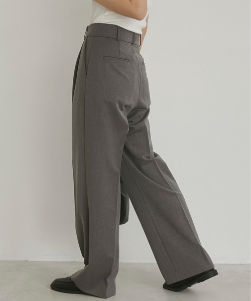 ANGIE(アンジー)の「ハイウエスト センタープレス スラックスパンツ(スラックス・レディース・杢グレー/ブラック/アイボリー・LARGE/MEDIUM/SMALL)」の6枚目の写真