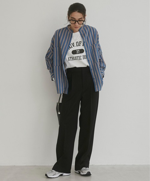 ANGIE(アンジー)の「ハイウエスト センタープレス スラックスパンツ(スラックス・レディース・杢グレー/ブラック/アイボリー・LARGE/MEDIUM/SMALL)」の9枚目の写真