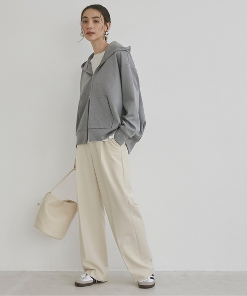 ANGIE(アンジー)の「ハイウエスト センタープレス スラックスパンツ(スラックス・レディース・杢グレー/ブラック/アイボリー・LARGE/MEDIUM/SMALL)」の8枚目の写真