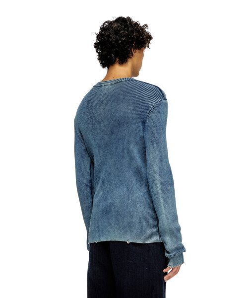 K-DARIN-D Distressed jumper with cut-out logo｜ブルー
