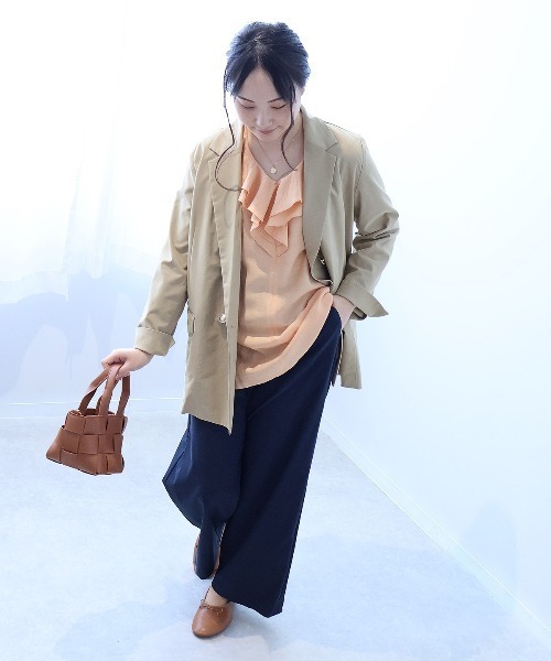 leswel(レスウェル)の「【L~5L 大きいサイズ】ストレッチワイドパンツ(その他パンツ・レディース・キャメル/ネイビー・LL/3L/4L/5L/L)」の7枚目の写真