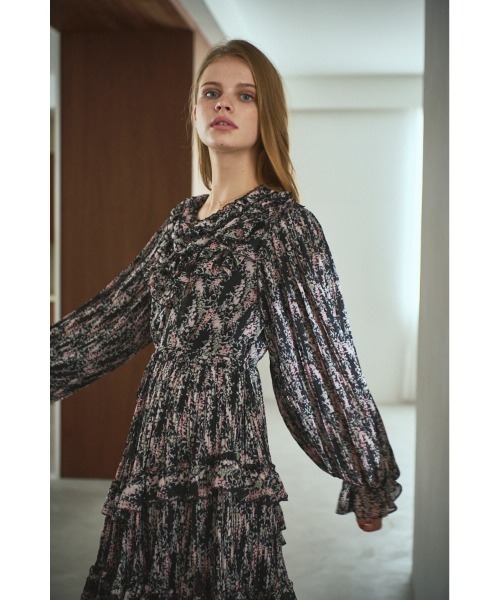 セール】Zola Floral Dress ラッフルプリーツプリントミニマムドレス