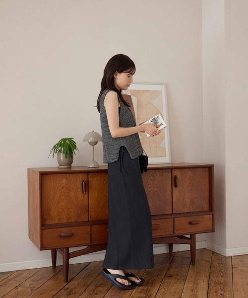 CHAN ME(チャンミ)の「リブロングタイトスカート(スカート・レディース・杢グレー/ブラック/ベージュ・MEDIUM/LARGE/X-LARGE)」の19枚目の写真