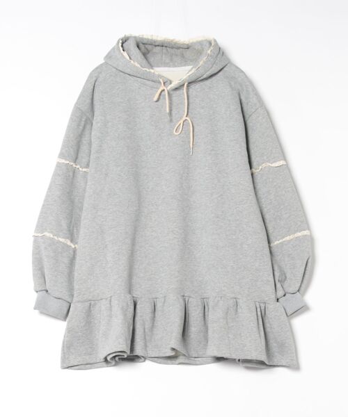 frunco（フランコ）の「スエットパーカーミニワンピース（ワンピース・レディース・ブラック/グレー・FREE）」の4枚目の写真