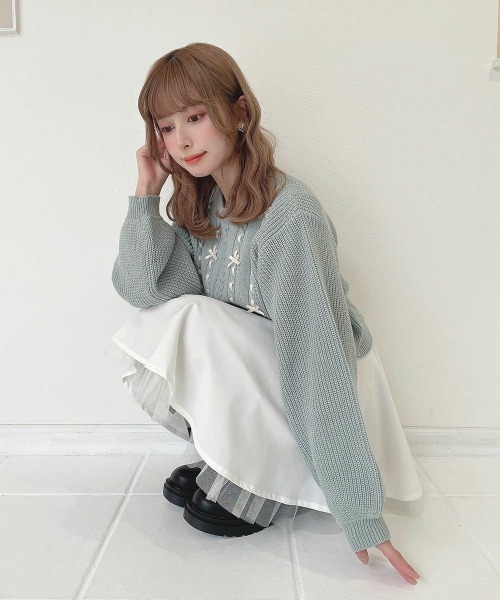 F i.n.t(フィント)の「裾チュールサーキュラーミニスカート/fint フィント(スカート・レディース・オフホワイト/ブラック/グレー/ネイビー・FREE)」の22枚目の写真