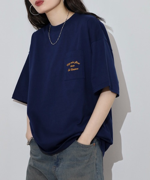 FUNALIVE(ファンアライブ)の「ワンポイント刺繍 ワイドTシャツ(Tシャツ/カットソー・メンズ・ホワイト/ブラック/ネイビー/インディゴブルー/ライトブラック/スミクロ/ホワイト系その他2/ホワイト系その他3/ホワイト系その他4/ホワイト系その他5/ブラック系その他2/ブラック系その他3/ブラック系その他4/ブラック系その他5/杢グレー/ホワイト系その他6/ブラック系1・LL/M/L)」の17枚目の写真