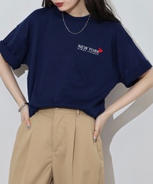 ワンポイント刺繍 ワイドTシャツ