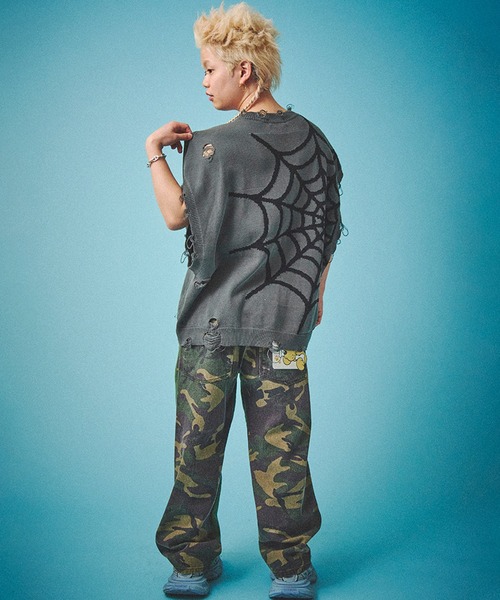 GALFY（ガルフィー）の「【GALFY/ガルフィー】スパイダー染め染めニットベスト（ベスト・メンズ・ブラウン/ブラック/レッド・XL/L）」の16枚目の写真