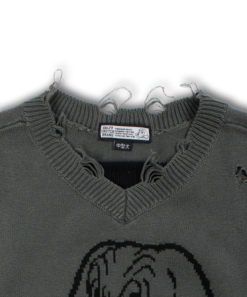 GALFY(ガルフィー)の「【GALFY/ガルフィー】スパイダー染め染めニットベスト(ベスト・メンズ・ブラウン/ブラック/レッド・XL/L)」の11枚目の写真