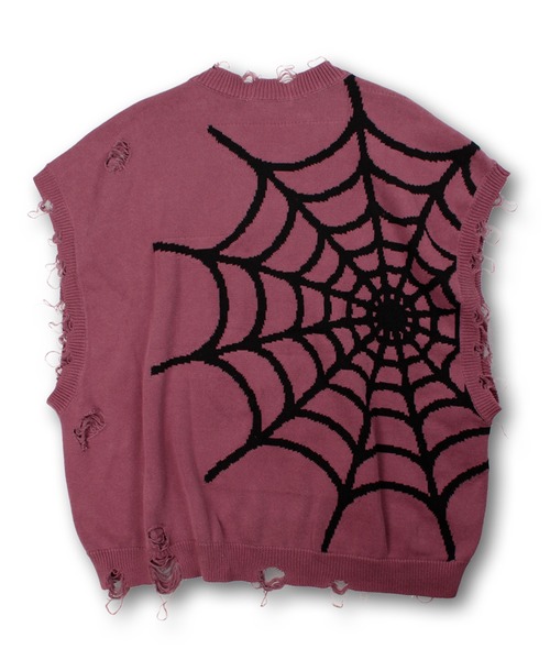 セール】【GALFY/ガルフィー】スパイダー染め染めニットベスト（ベスト