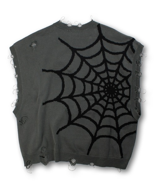 GALFY（ガルフィー）の「【GALFY/ガルフィー】スパイダー染め染めニットベスト（ベスト・メンズ・ブラウン/ブラック/レッド・XL/L）」の6枚目の写真