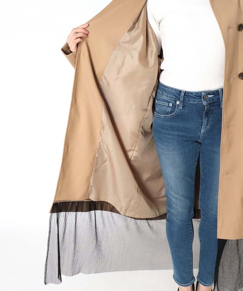 Three Four Time（ｽﾘｰﾌｫｰﾀｲﾑ）の「バイカラートレンチコート（トレンチコート・レディース・ベージュ・FREE）」の12枚目の写真